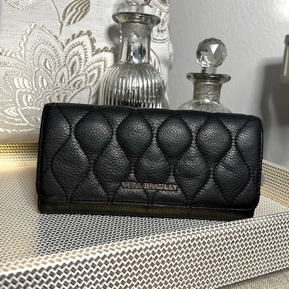 Vera Bradley Audrey Quilted Leather Wallet GUC